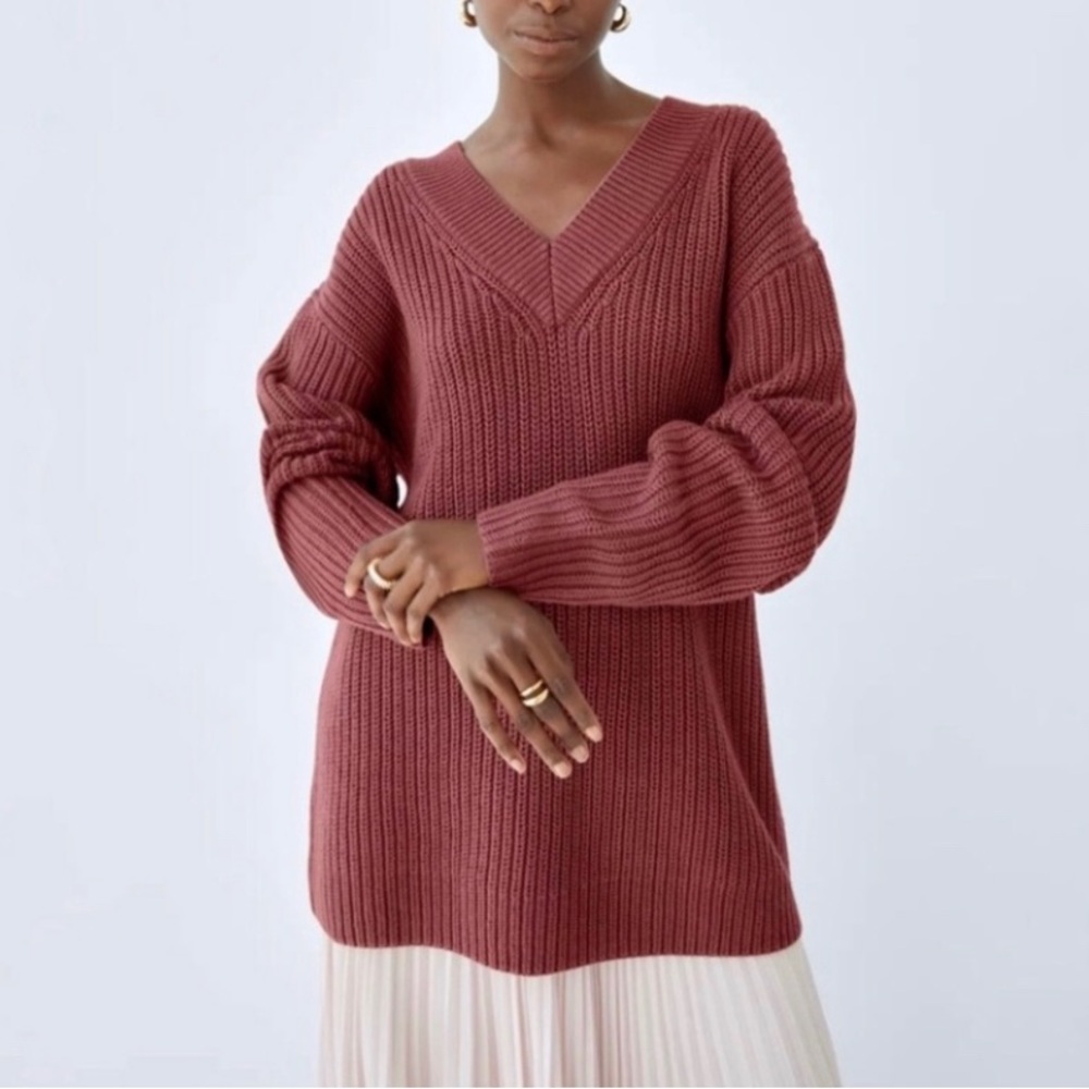Aritzia Wilfred Belize Merino Wool V-Neck Knit Cozy Cotagecore Sweater Size 3 - Picture 4 of 9